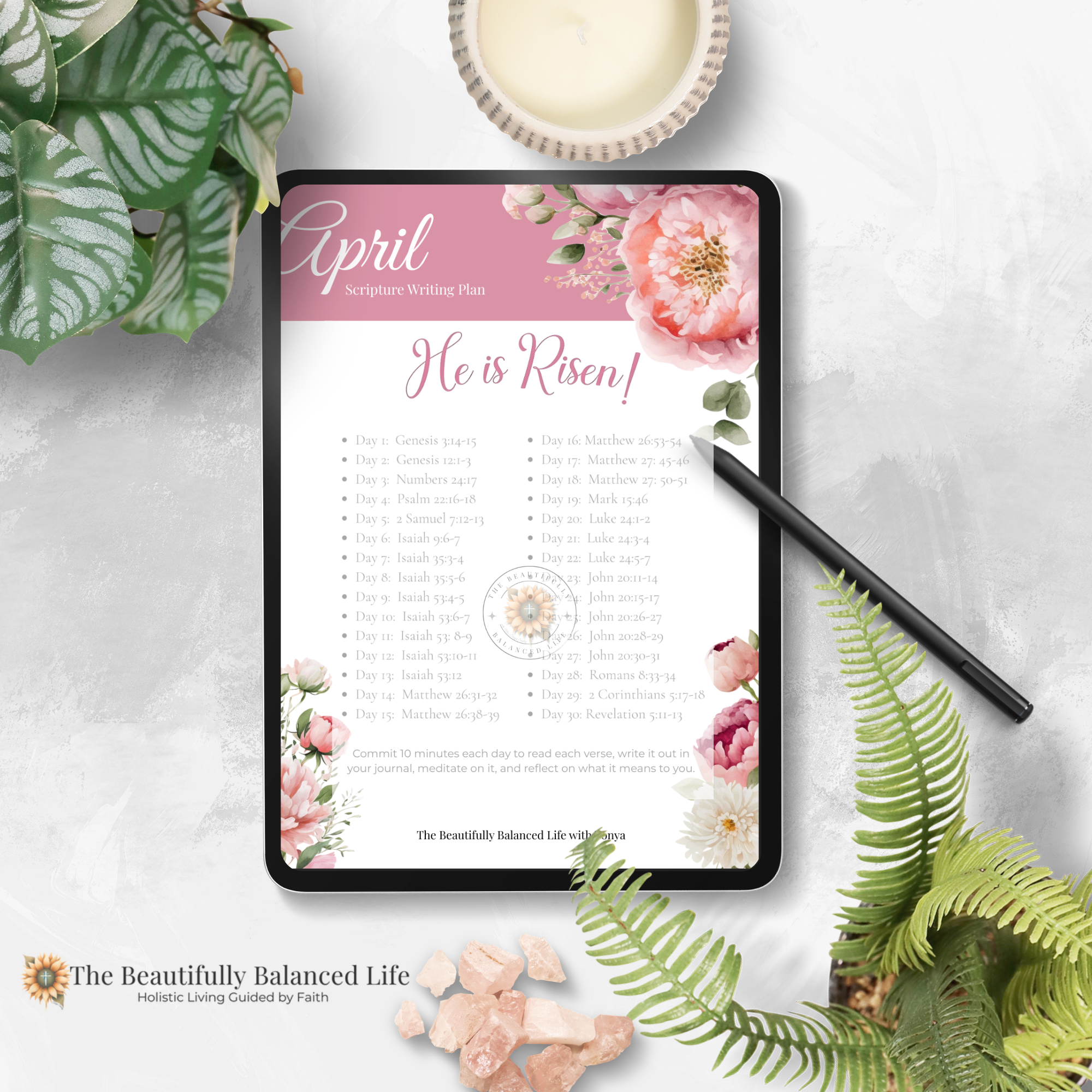 April 2026 Scripture Writing List